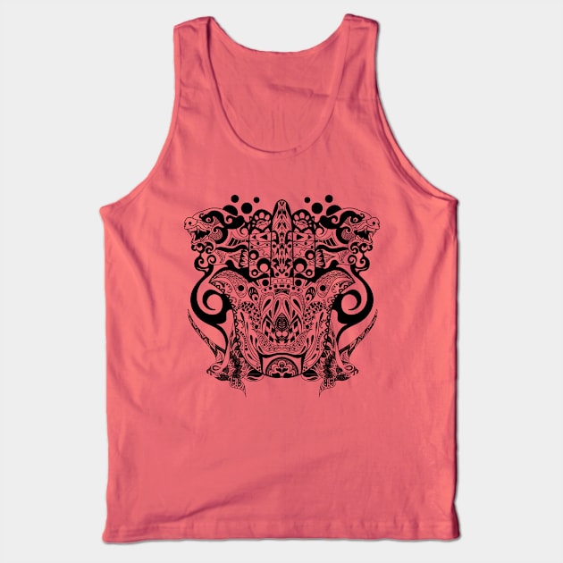 kaiju monsters in zentangle hand pattern ecopop Tank Top by jorge_lebeau